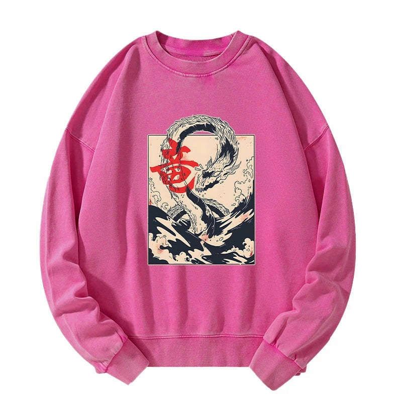 Kyoto-Lion Sea Dragon Japanese Washed Sweatshirt