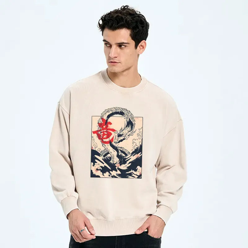 Japanese washed sweatshirt free shipping