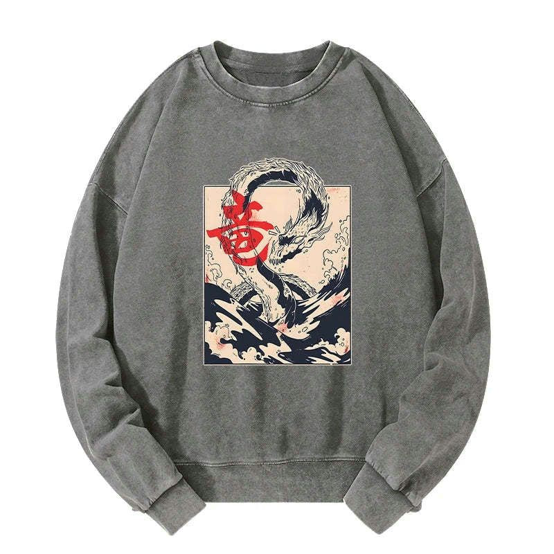 Japanese washed sweatshirt free shipping