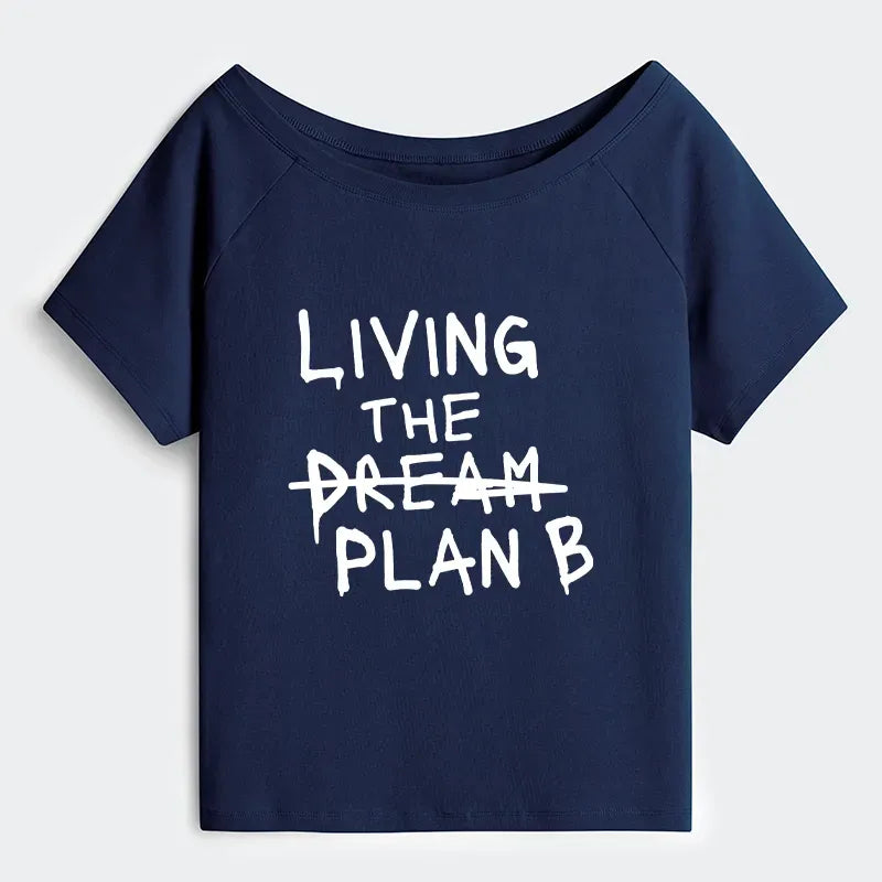 Kyoto-Lion Implement Plan B Off Shoulder T-Shirt