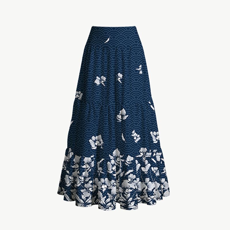 Kyoto Lion Maxi Skirt Daily Wear