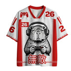 Kyoto-Lion Funny Capybara Playing Games Mesh Jersey