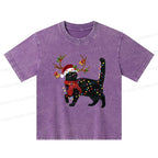 Christmas Black Cat Kids T-Shirt