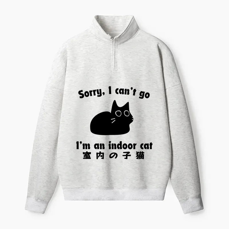 Japanese half zip fleece sweatshirt for indoor