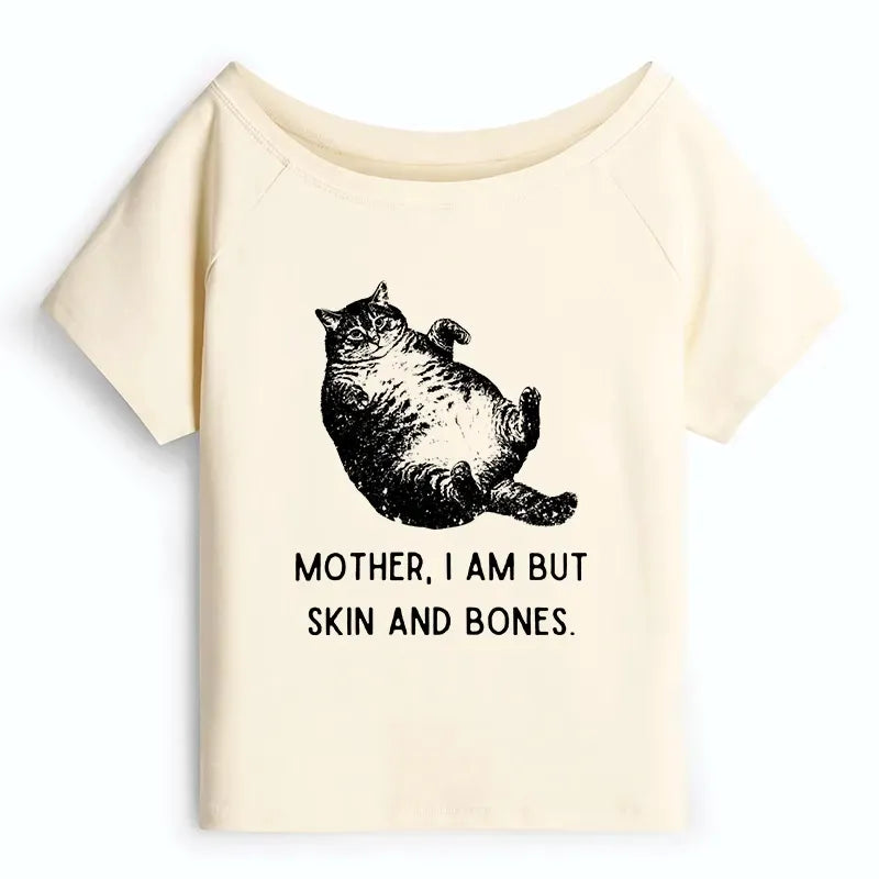 Kyoto-Lion Overweight Cat And Its Doting Owner Off Shoulder T-Shirt