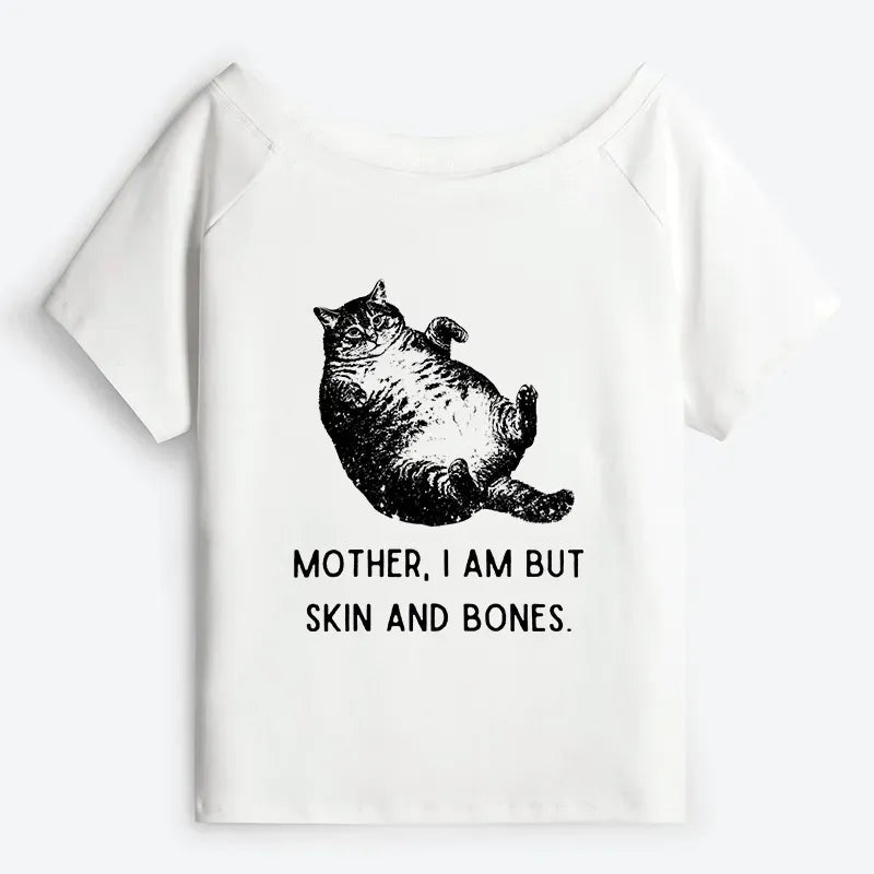 Kyoto-Lion Overweight Cat And Its Doting Owner Off Shoulder T-Shirt
