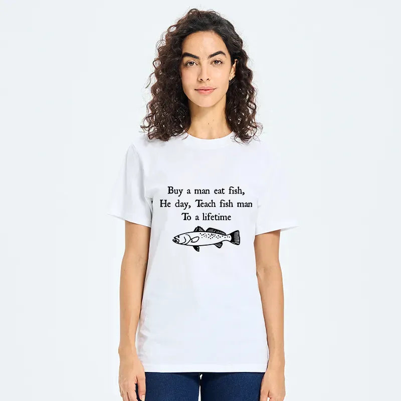 Funny Man Eat Fish Ukiyo-e Shirt