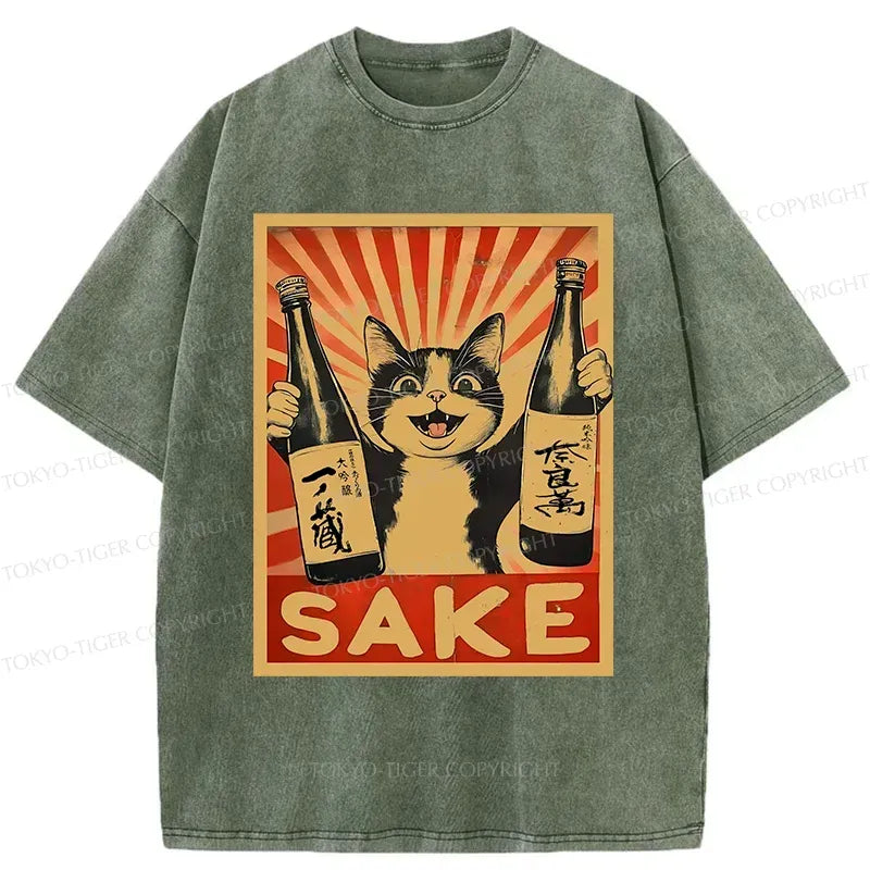 Cat Holding Wine Tee Free Shipping