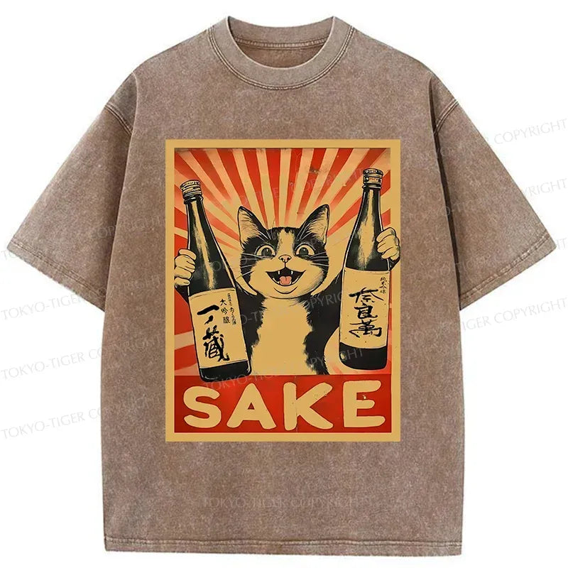 Cat Holding Wine Tee Free Shipping