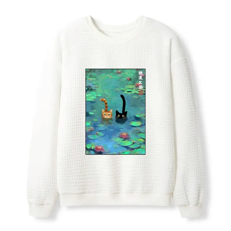 Waffle Sweatshirt Gift Idea for Cat Lovers