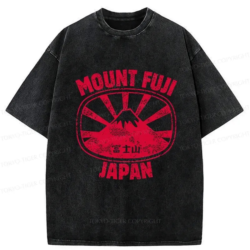 Japanese Mount Fuji washed t-shirt for men