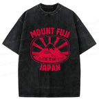 Japanese Mount Fuji washed t-shirt for men