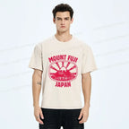 Japanese Mount Fuji washed t-shirt for men
