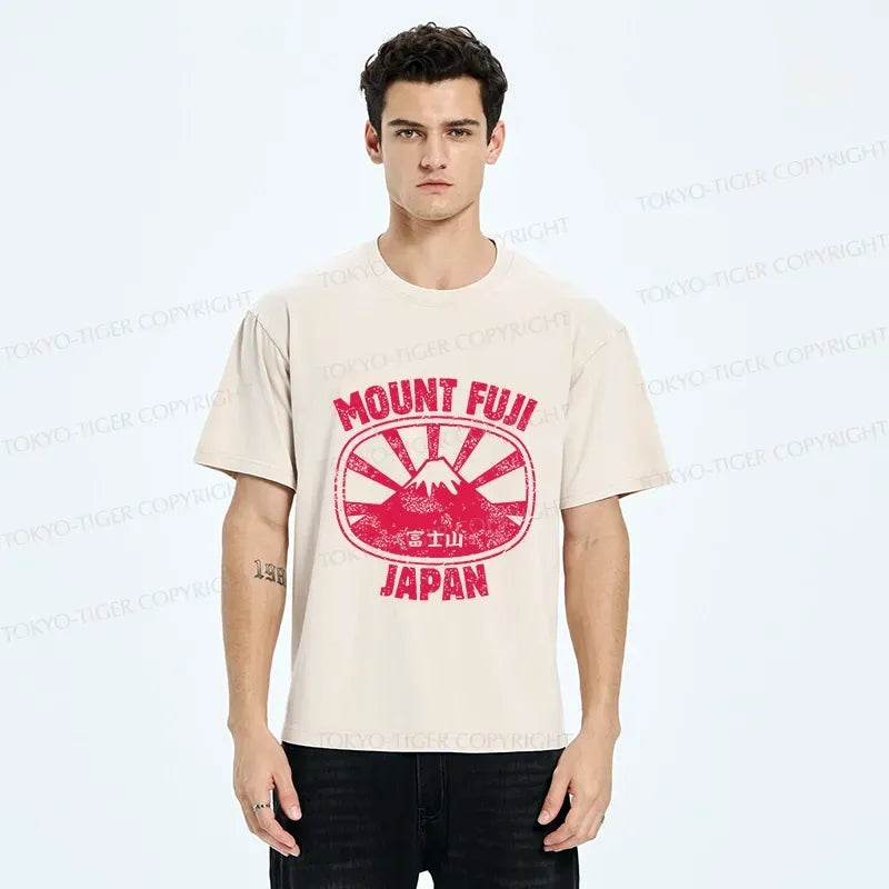 Japanese Mount Fuji washed t-shirt for men