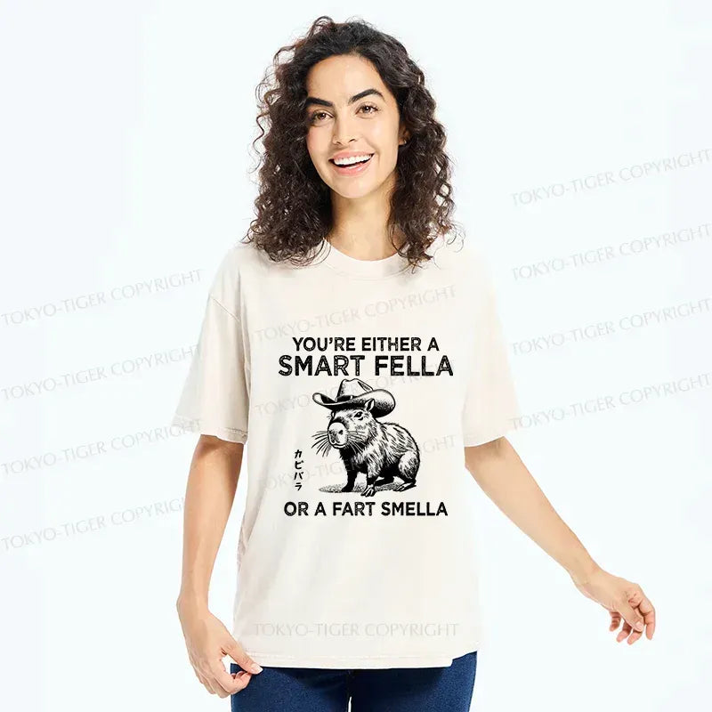 Kyoto-Lion Smart Capybara Washed T-Shirt