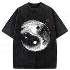 Kyoto-Lion Yin Yang Bonsai Tree Washed T-Shirt