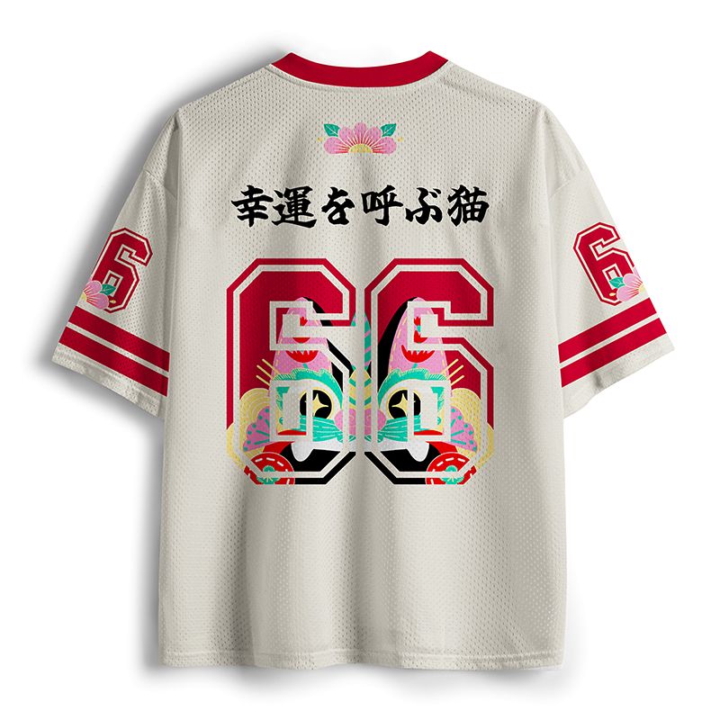 Kyoto-Lion Lucky Tile Cat No.66 Mesh Jersey
