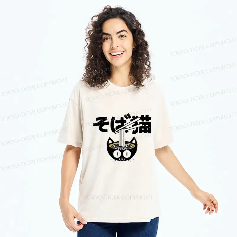Japanese cat t-shirt for daily wear