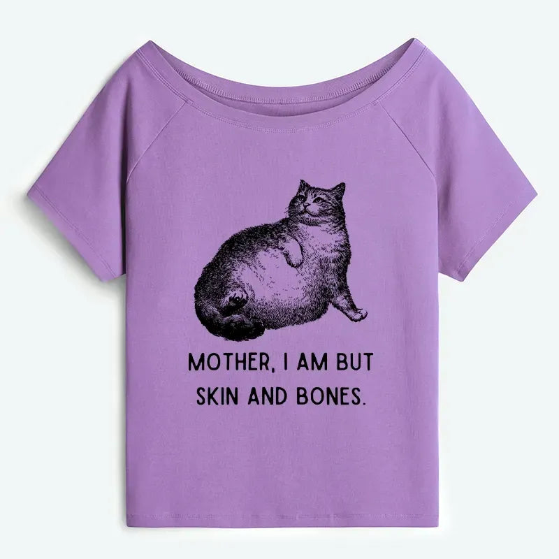 Japanese cat off shoulder t-shirt for women