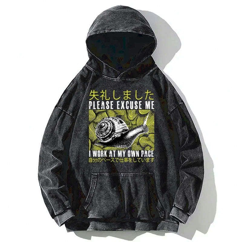 Kyoto-Lion Snails That Work According To Their Own Rules Washed Hoodie