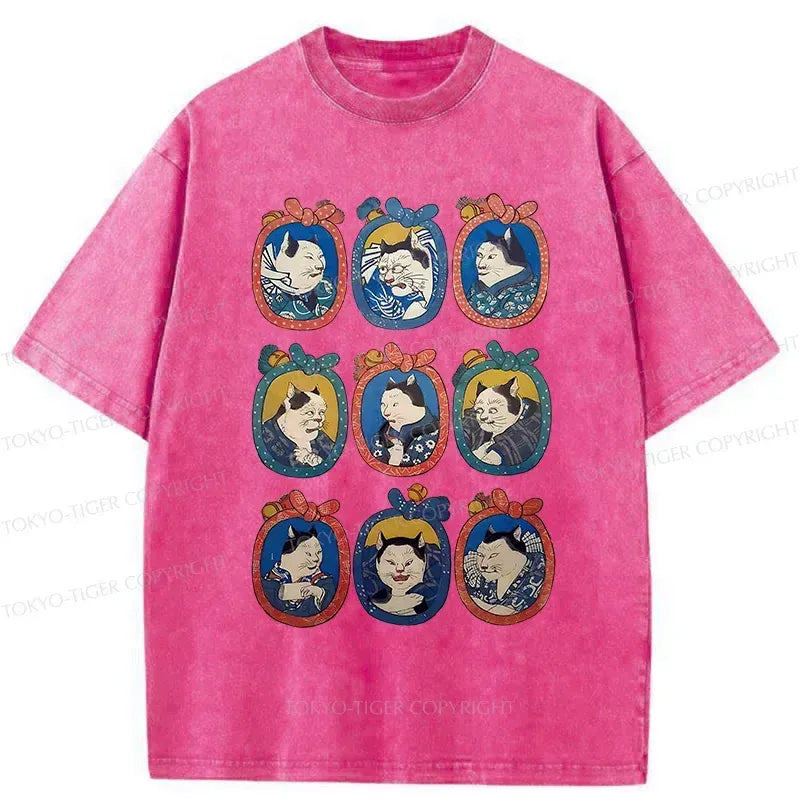 Washed Vintage Cat Tee Free Shipping
