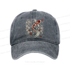Kyoto-Lion Vintage Sakura And Koi Washed Cap