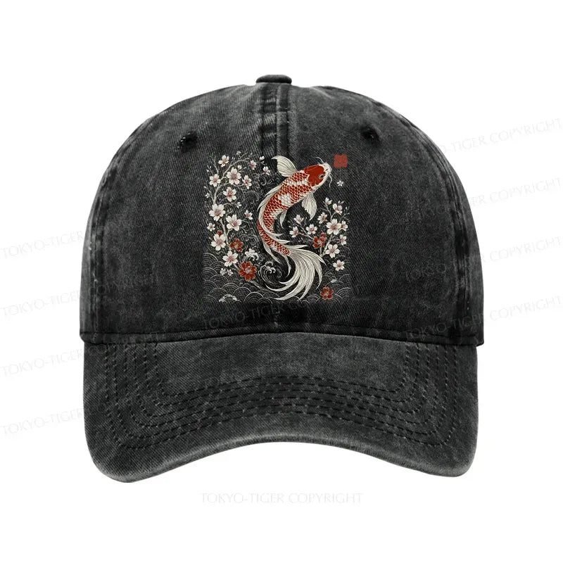 Vintage Japanese Sakura Koi Cap Gift Idea