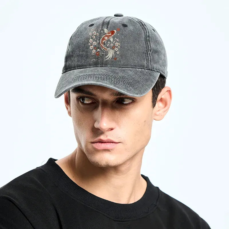 Vintage Japanese Sakura Koi Cap Gift Idea