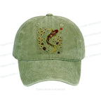 Kyoto-Lion Vintage Sakura And Koi Washed Cap