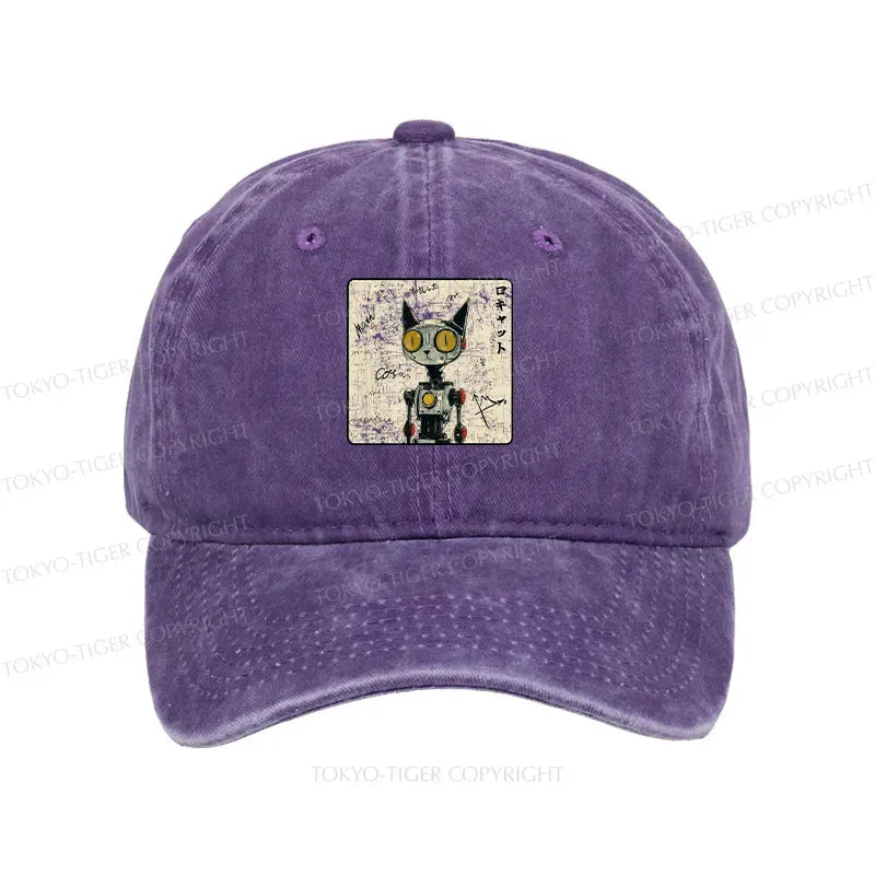 Kyoto-Lion Robot Cat Washed Cap