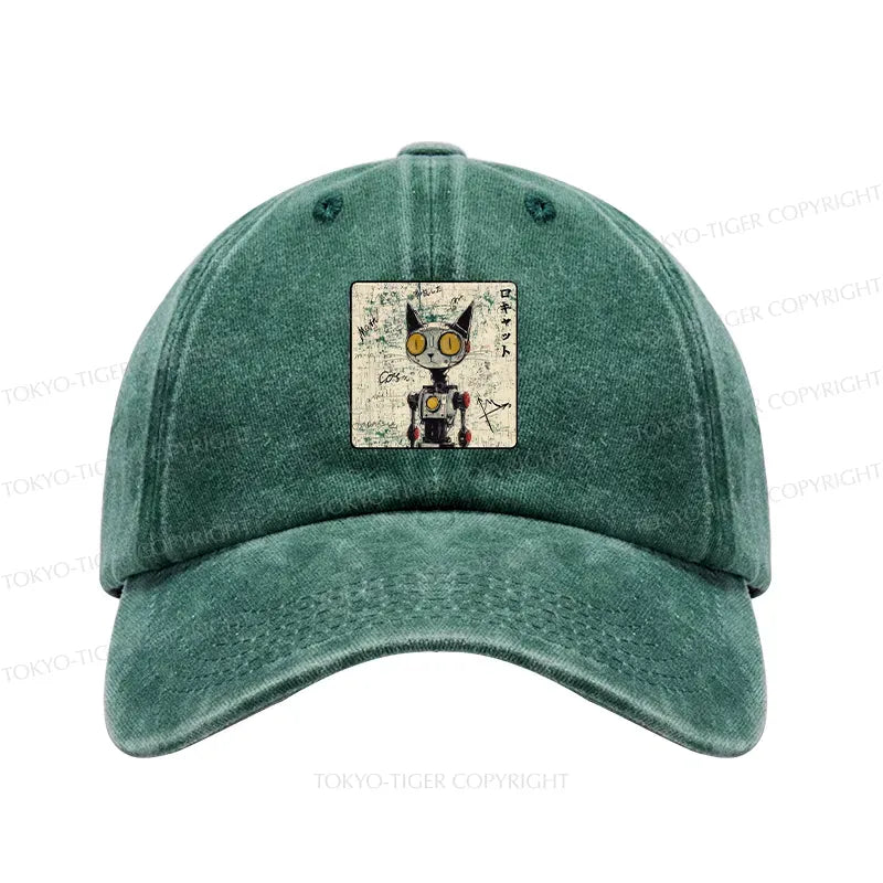 Kyoto-Lion Robot Cat Washed Cap