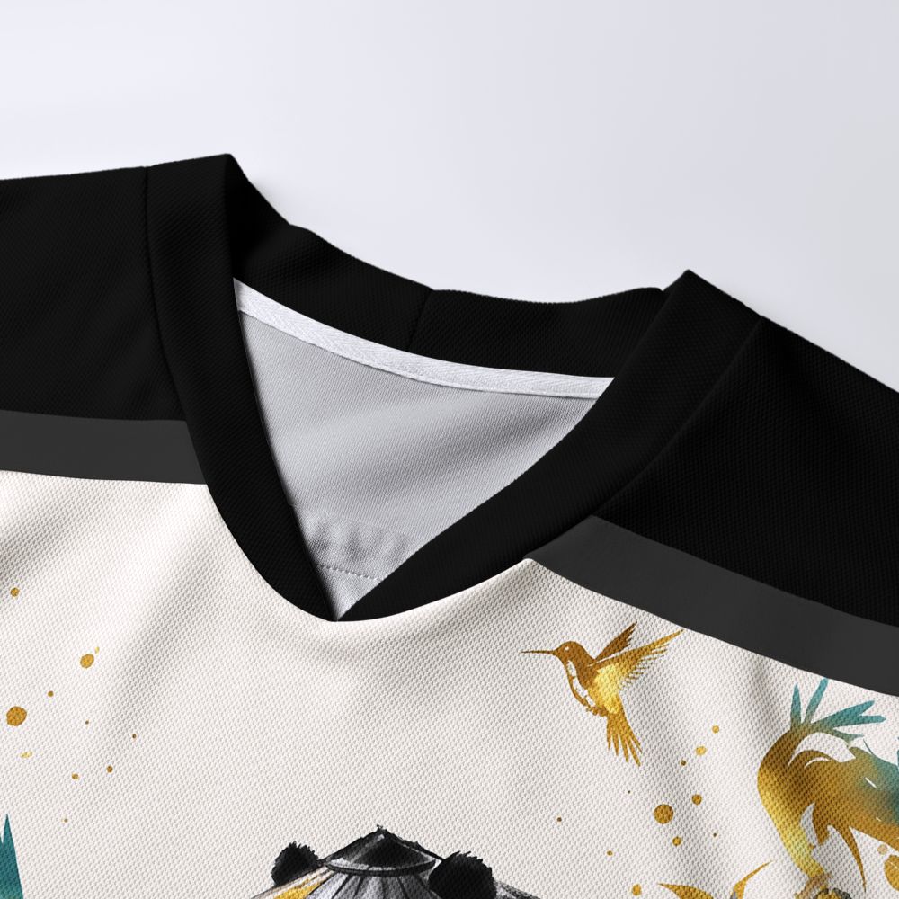 Kyoto-Lion Mountain Panda Warrior Long-Sleeve Hockey Jersey