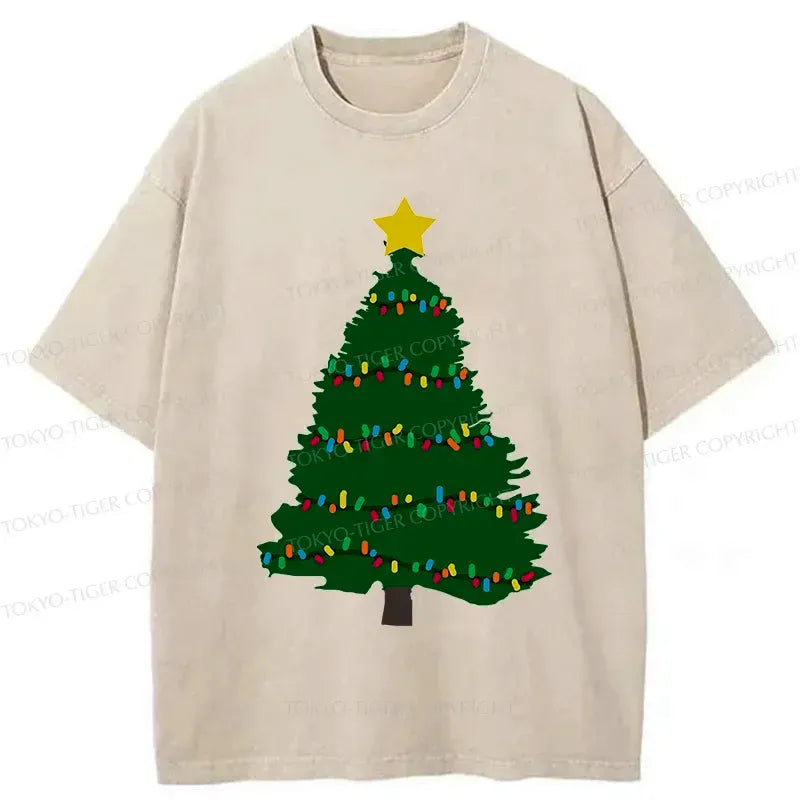 Kyoto-Lion Christmas Tree Washed T-Shirt