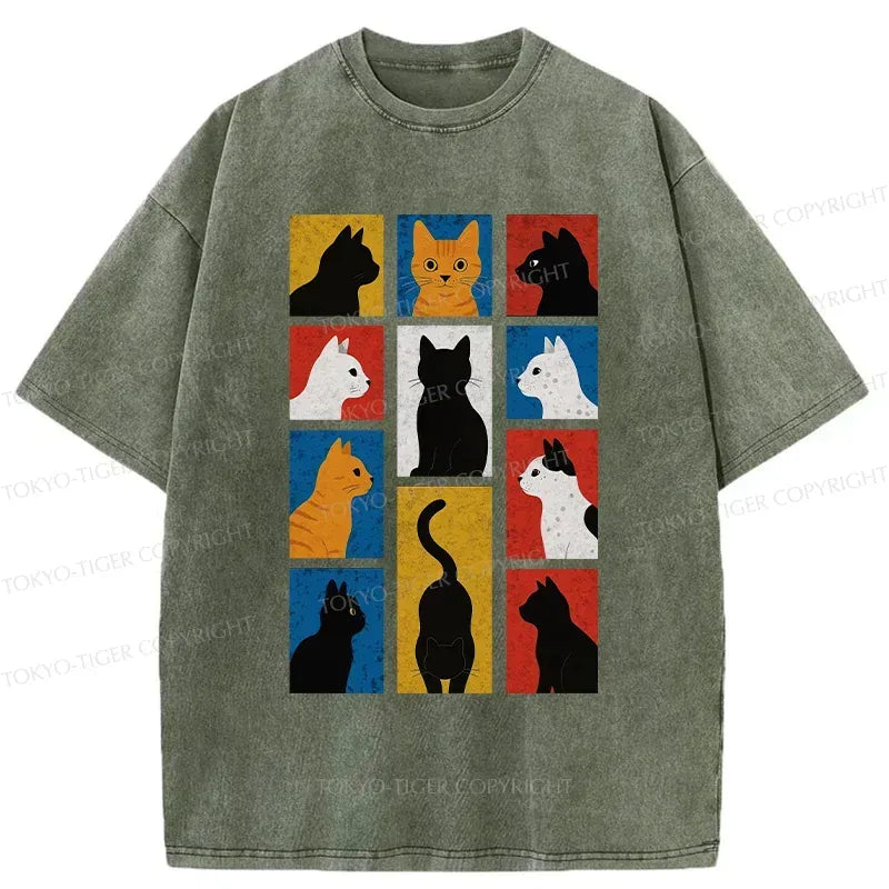 Vintage Ukiyo-e Cat T-Shirt for Streetwear