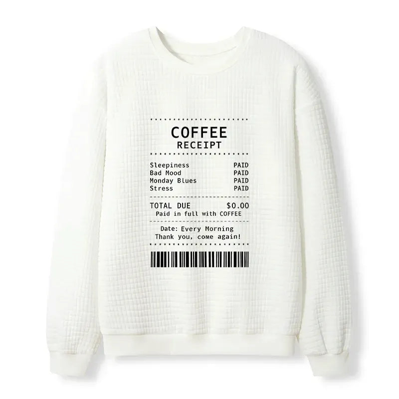 Coffee waffle pullover for vacation on sale
