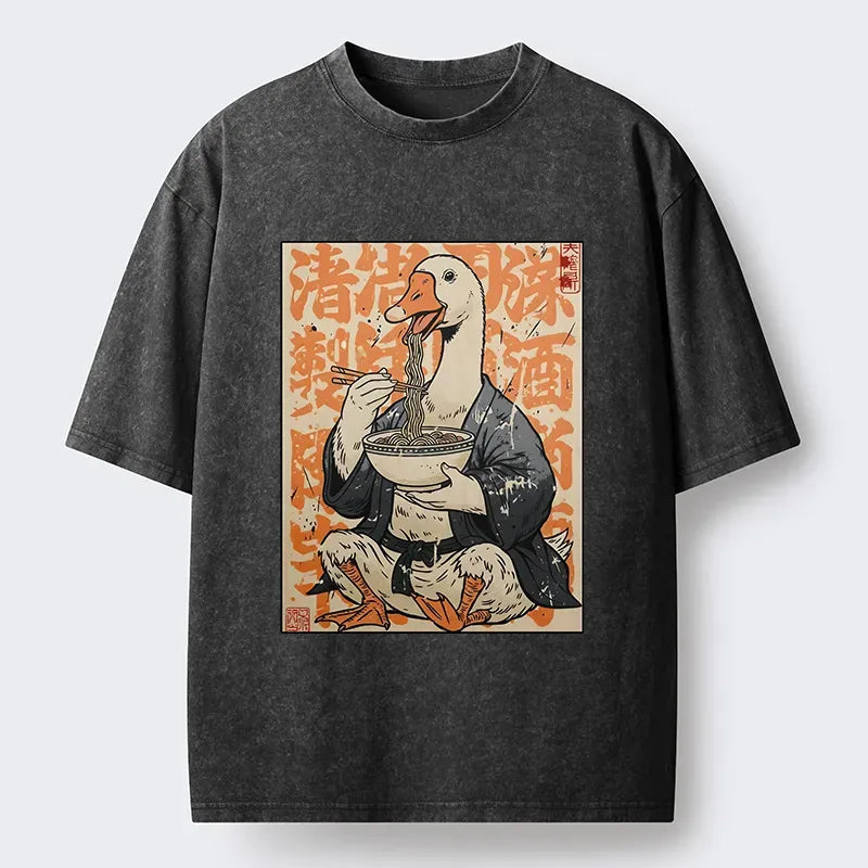 Washed Vintage Duck T-Shirt for Summer
