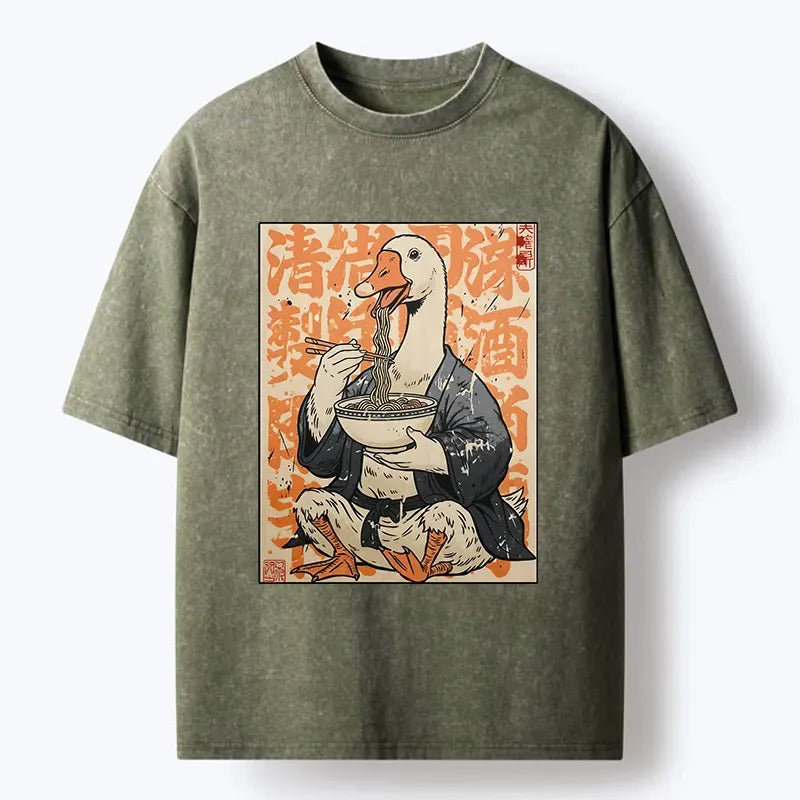 Washed Vintage Duck T-Shirt for Summer