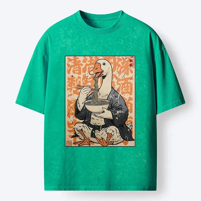 Washed Vintage Duck T-Shirt for Summer