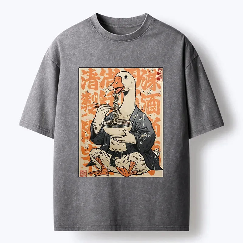 Washed Vintage Duck T-Shirt for Summer
