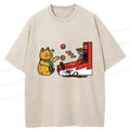 Kyoto-Lion Lucky Cat Shooting Washed T-Shirt