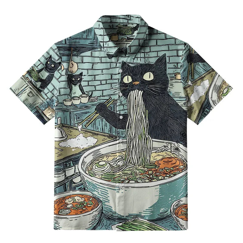 Kyoto Lion Cat Ramen Shop Shirt
