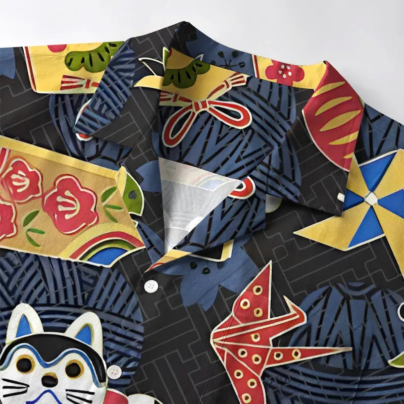 Kyoto-Lion Japanese Classic Elements Aloha Hawaiian Shirt