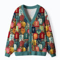 Kyoto-Lion Amulet Japanese Ugly Cardigan Sweater