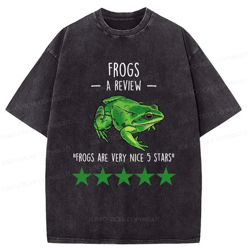Japanese Frog Washed T-Shirt for Summer