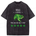 Japanese Frog Washed T-Shirt for Summer