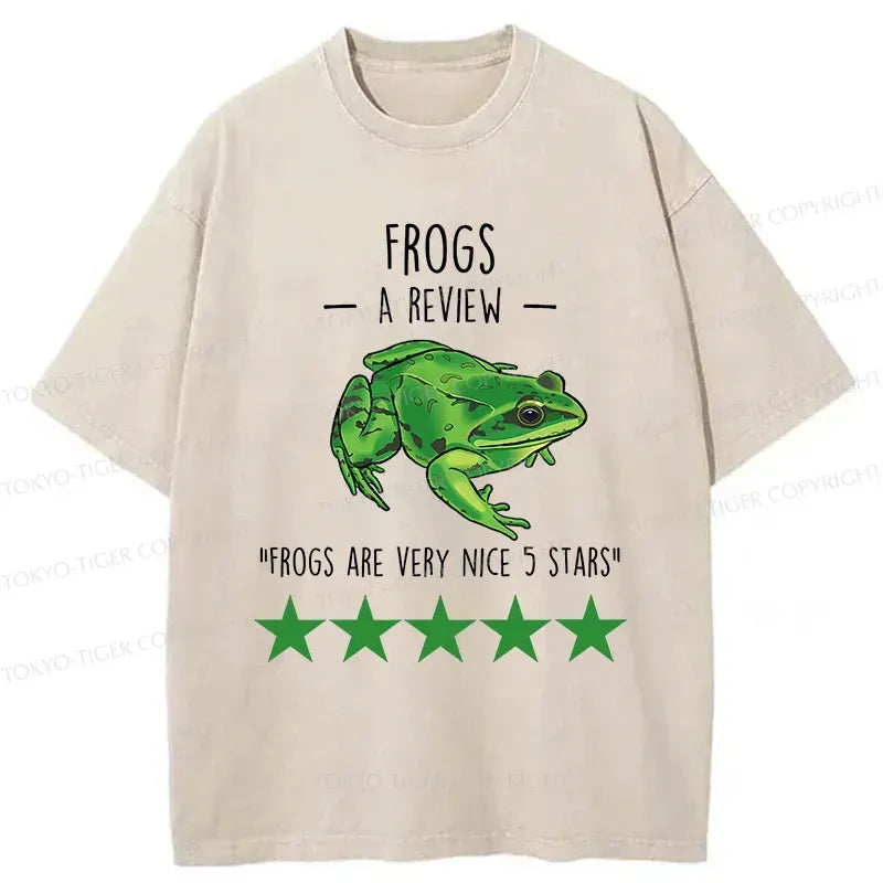 Japanese Frog Washed T-Shirt for Summer