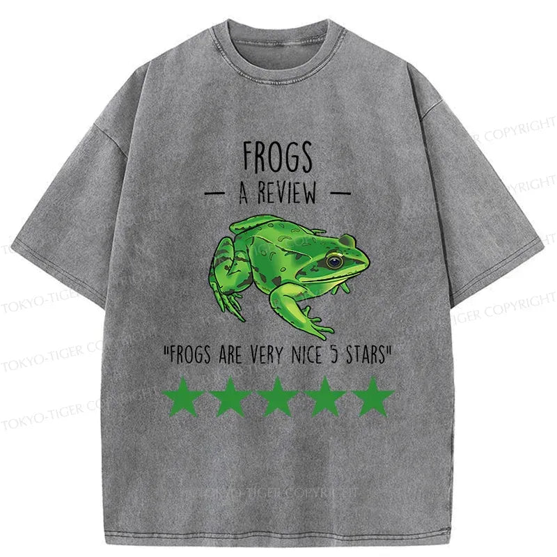 Japanese Frog Washed T-Shirt for Summer