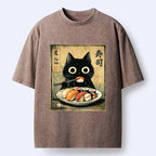 Trending Japanese Cat Tee for Streetwear