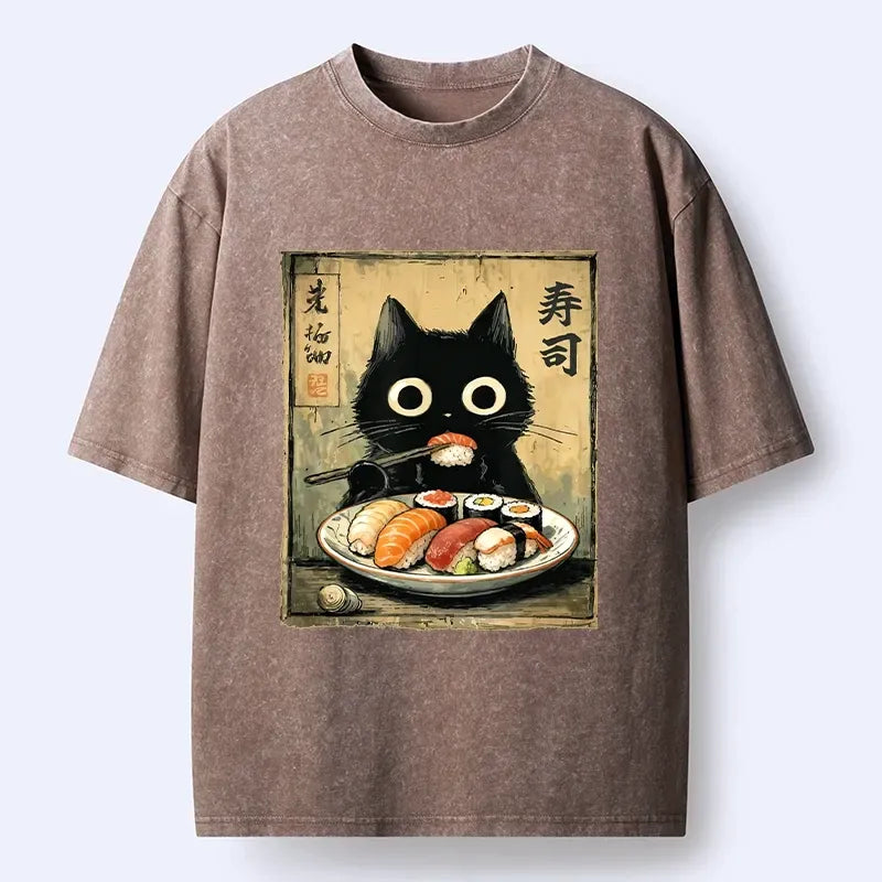 Trending Japanese Cat Tee for Streetwear