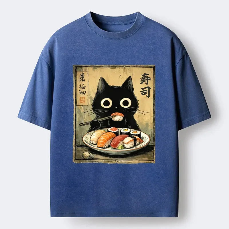 Trending Japanese Cat Tee for Streetwear